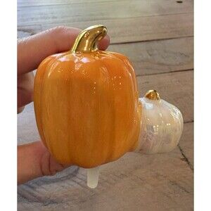 Nora Fleming Mini Double Pumpkin Spice Thanksgiving Fall Halloween Used